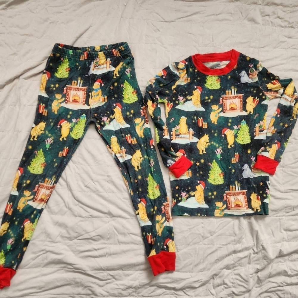 Christmas Winnie the Pooh Bear Bamboo Pajamas 4T